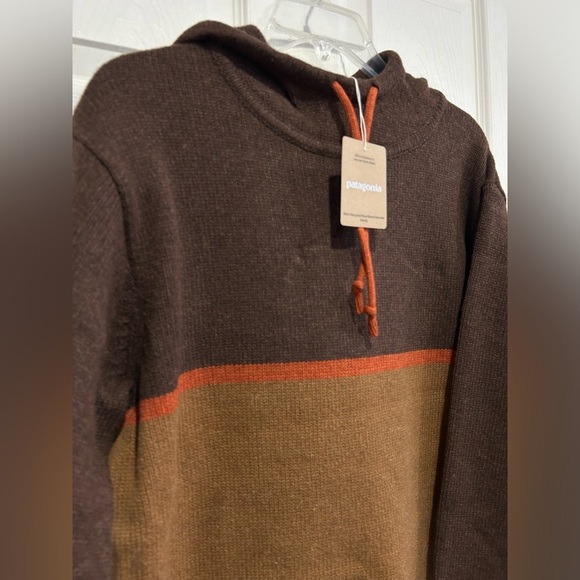 Patagonia Men's Medium Recycled Wool-Blend Sweater Hoody Hoodie Brown NWT - Picture 2 of 10